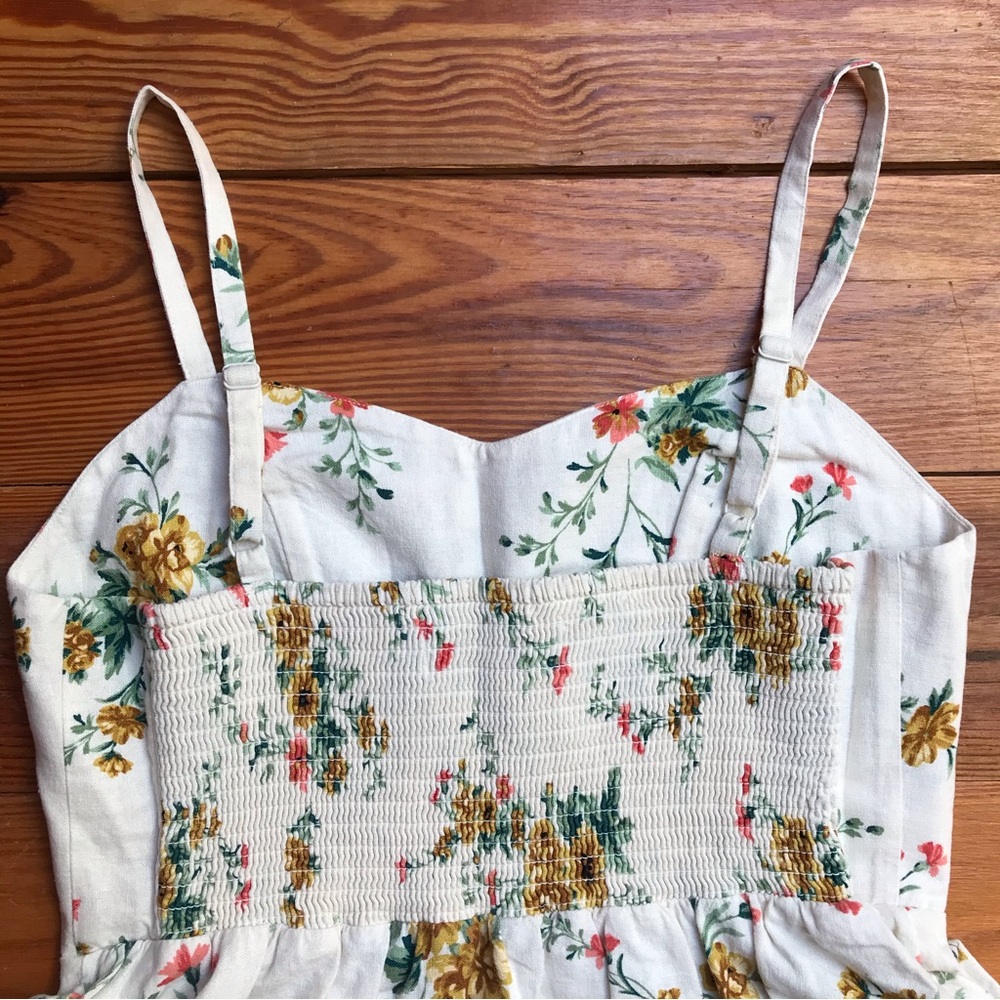 Old Navy Off White Yellow Floral Linen Cami Skater Dress, EUC, M - Picture 14 of 14